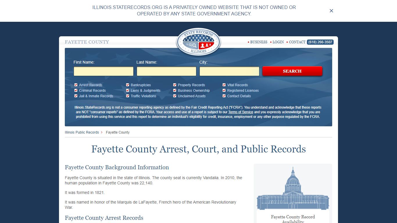 Fayette County Arrest, Court, and Public Records